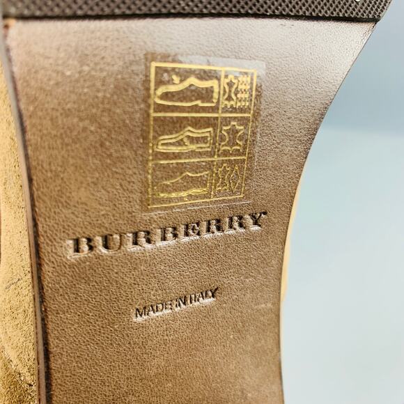 BURBERRY Size 11 Brown Suede Chunky heel Boots - Picture 8 of 8